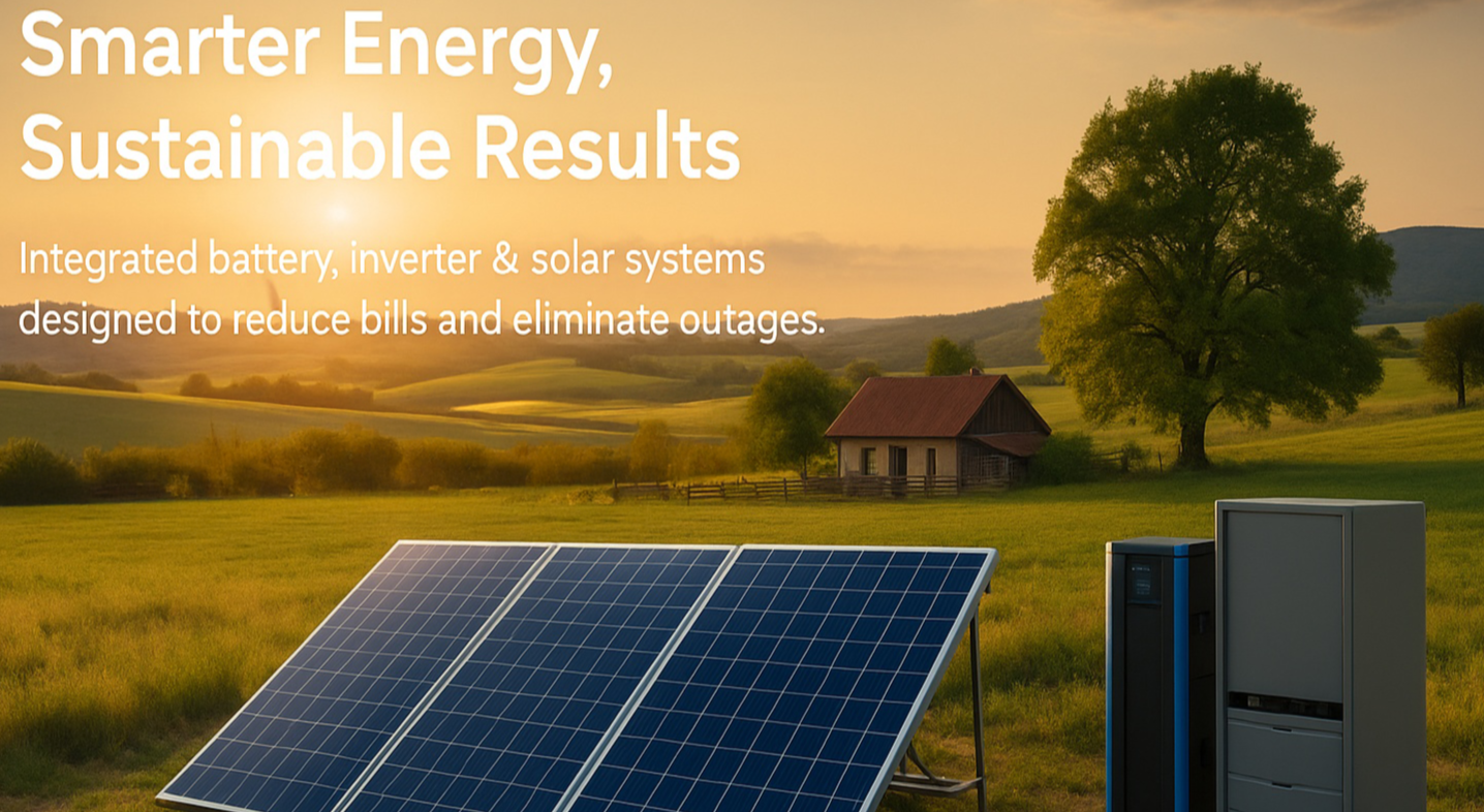 Solar panels, battery off-grid solar