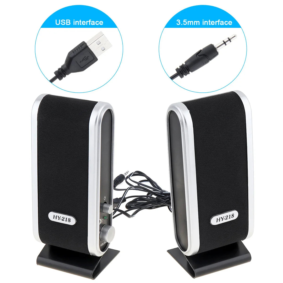 NNEOBA 6W USB Wired Stereo Speakers for PC Laptop (White)
