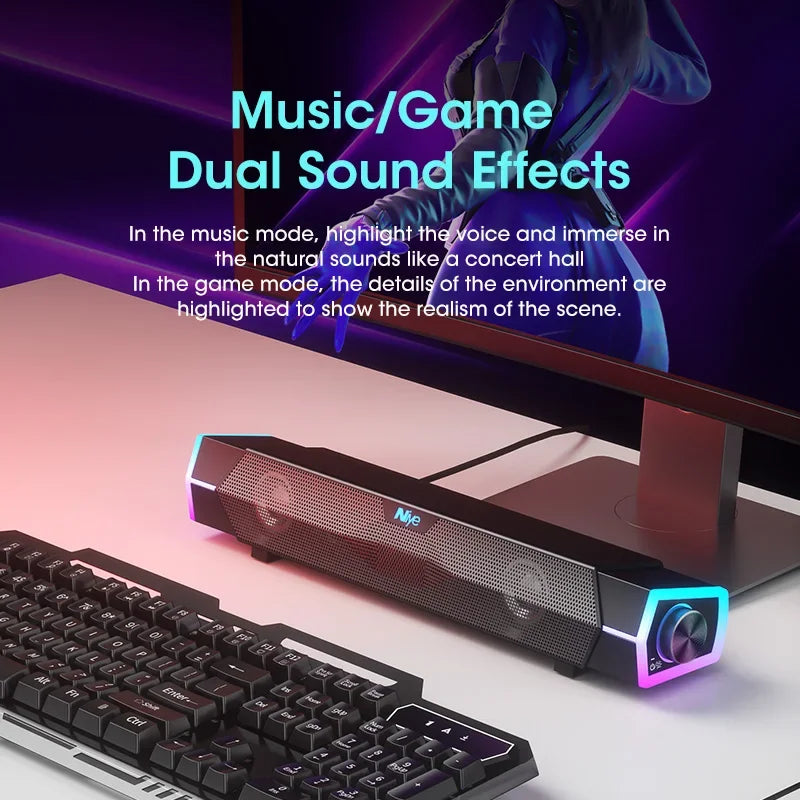 NNEOBA Computer Bluetooth RGB Light Speaker Black